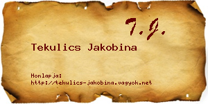 Tekulics Jakobina névjegykártya